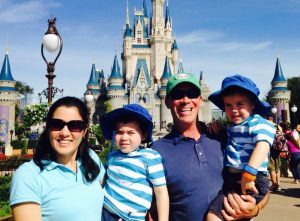 Liz, Ryan and the boys at Disney.